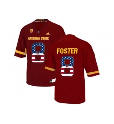 2016 US Flag Fashion Mens Arizona State Sun Devils D.J. Foster #8 College Football Jersey - Maroon