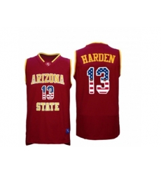 2016 US Flag Fashion Mens Arizona State Sun Devils James Harden #13 College Basketball Jersey - Maroon