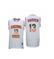 2016 US Flag Fashion Mens Arizona State Sun Devils James Harden #13 College Basketball Jersey - White