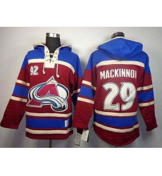 nhl jerseys colorado avalanche #29 mackinnon red-blue[pullover hooded sweatshirt]