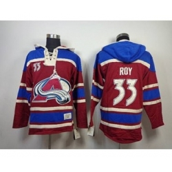 nhl jerseys colorado avalanche #33 roy red-blue[pullover hooded sweatshirt]