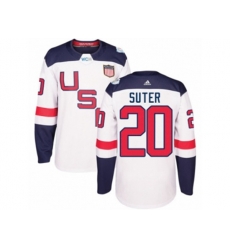 Youth Adidas Team USA #20 Ryan Suter Authentic White Home 2016 World Cup Ice Hockey Jersey