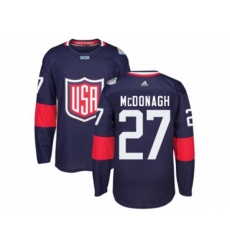 Youth Adidas Team USA #27 Ryan McDonagh Authentic Navy Blue Away 2016 World Cup Ice Hockey Jersey