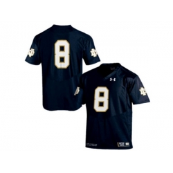2015 Under Armour Mens Norte Dame Fighting Irish #8 College Football Jersey - Navy Blue