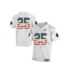2016 US Flag Fashion 2015 Under Armour Mens Norte Dame Fighting Irish No25 College Football Jersey - White