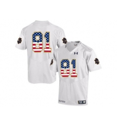 2016 US Flag Fashion 2015 Under Armour Mens Norte Dame Fighting Irish No.81 College Football Jersey - White