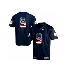 2016 US Flag Fashion 2015 Under Armour Mens Norte Dame Fighting Irish No.9 College Football Jersey - Navy Blue