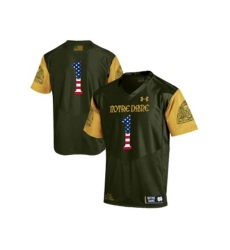 2016 US Flag Fashion 2016 Under Armour Mens No.1 Fan Notre Dame Fighting Irish 2016 Shamrock Series Premier College Football Jersey - Olive Green