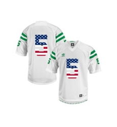 2016 US Flag Fashion Addidas Mens Norte Dame Fighting Irish 5 Everett Golson Under The Lights College Football Jersey - White