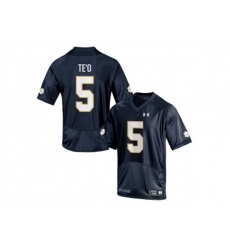 Under Armour Mens Notre Dame Fighting Irish Manti Teo #5 College Football Jersey - Navy Blue